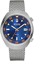 Bulova Accutron II Men's UHF Watch with Blue Dial Analogue Display and Silver Stainless Steel Bracelet 96B232