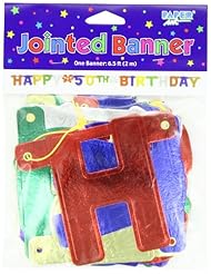 Kitchen: Creative Converting Party Decoration Jointed Banner, Happy 50th Birthday, 6-Feet - Creative Converting