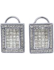 2.41 Carat Princess Invisible Diamond Stud Earrings