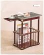 Green Marble Top Magazine Table in Cherry Finish