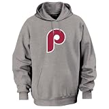 Philadelphia Phillies Majestic Steel Heather Cooperstown Tek Patch Hooded Sweatshirt