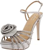Le Soir Pour La Victoire Women's Hollyn Platform Sandal, Silver, 8.5 M US