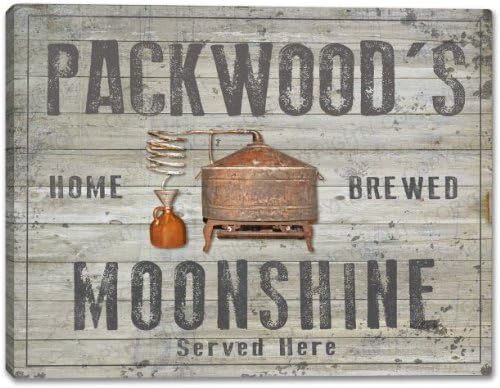 PACKWOOD'S Home Brewed Moonshine Stretched Canvas Print