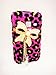 Luxury Pearl pink Leopard Crystal Diamond Rhinestones BOW bow-knot Flower Transparent Back Hard Case Cover Shell for Samsung Galaxy Discover S730G / Galaxy Centura S738C (StraightTalk/Net 10/Tracfone)