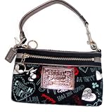 Coach 44587 Limited Edition Graffiti Heart Capacity Wristlet Clutch Black