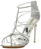 Badgley Mischka Women's Nisha II Sandal,Silver Leather,10 M US