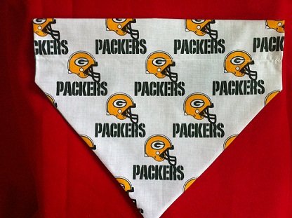 Dog Scarf/Bandana Size Medium Made from Green Bay Packers Fabric