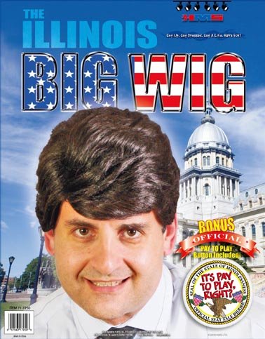 rod blagojevich toupee. Illinois Rod Blagojevich Big Wig Costume Accessory