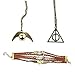 Goodlucky365 Alloy Harry Potter Deathly Hallows Snitch Owl Black Synthetic Leather Bracelet, Retro Fashion Snitch Coppery Silver Necklace Pendant, Charm Metal Pendant（coppery）, Pack of 3