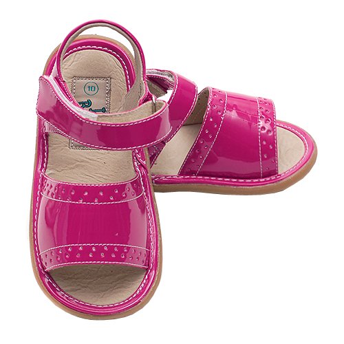 Itzy Bitzy Baby Toddler Girls Shoes Pink Patent Squeaker Sandals 3-10