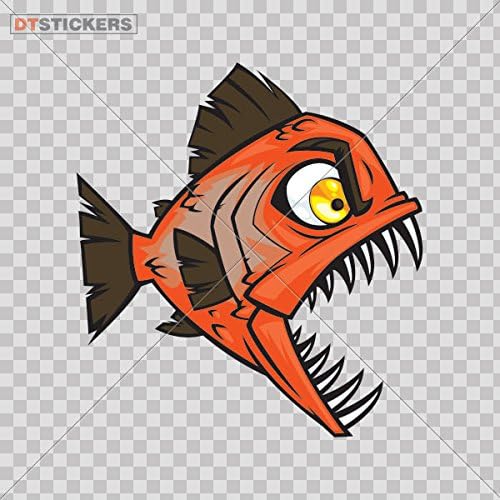 Decal Carson Dellosa Fish Fresh Water Piranha Attack R Car window jet ski Pond big fiji skin (11 X 10,1 Inches) Fully Waterproof Printed vinyl sticker