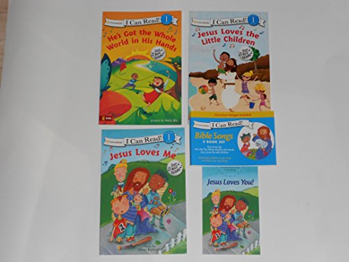 I Can Read! Bible Songs 3 Book Set with Song Sheets: Jesus Loves Me/He's Got the Whole World In His Hands/Jesus Loves the Little Children -