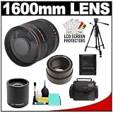 Vivitar Series 1 800mm f/8.0 Mirror Lens & 2x Teleconverter (= 1600mm) with Case + Tripod + Accessory Kit for Sony Alpha NEX-3, NEX-5, NEX-C3, NEX-5N, NEX-7 Digital SLR Cameras