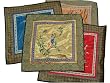Chinese embroidery, hand embroidered - various color backgrounds, 12" x 13"