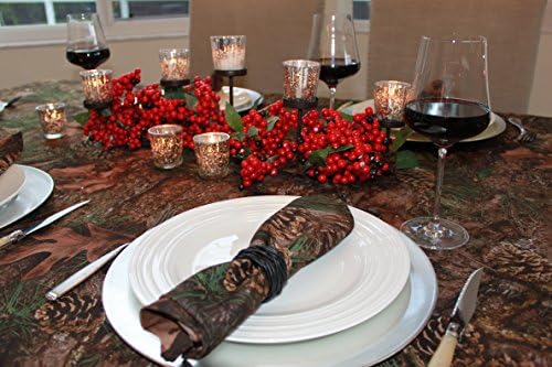 Celebration Tablecloths 70" x 70" Mixed Pine True Timber Camo Tablecloth Restaurant Quality Fabric Cabin Decor Camping RV Picnic Made in USA