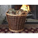 Fireside Round Log Basket - Medium Grey: Amazon.co.uk: Kitchen \u0026amp; Home  