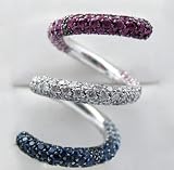 18k White Gold Diamond and Sapphire Palmiero Jewellery Design Ring