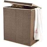 2 Compartment Laundry Hamper with Magnetic Lid