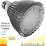 ecoBrites Dimmable 7x1w Hi-Performance PAR30 LED light (replacing 60w incandescent/halogen PAR30L). Warm White (2700k) Soft "Flood" Light Output in 120-degree Wide Angle Beam Spread with Soft-Cream Coating Diffuser Built-in
