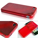 Raindrop TPU Silicone Case Cover Skin for Apple iPhone 4 4G Red