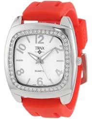 Trax Womens TR1740-WR Malibu Fun Red Rubber White Dial Crystal Watch