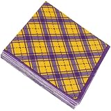 NCAA 20-Pack Plaid Luncheon Napkins - Purple/Gold