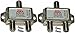 Two Heavy Duty Diplexer 2 Way Splitters Satellite Cable TV Dish Approved