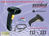 Symbol LS 4208-1D/2D handheld laser scanner-USB, Black, continuous one-pass scanning, innovative multi-line rastering scan pattern, wide working range and superior motion tolerance (faster production than Symbol LS 2208)