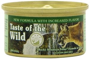Taste of the Wild Canned Cat Food, Rocky Mountain Feline Formula in Gravy a Grain Free Diet  (Pack of 24, 3 Ounce Cans)