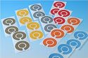 Plain bowls stickers - various colours - sets of 4