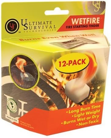 2 Packages of 12 WetFire Fire Starter Tinders by Ultimate Survival Technologies UST by Utimate Survival Technologies