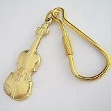 バイオリン ポリッシュドブラス キーホルダー Violin  Polished Brass Keychain
