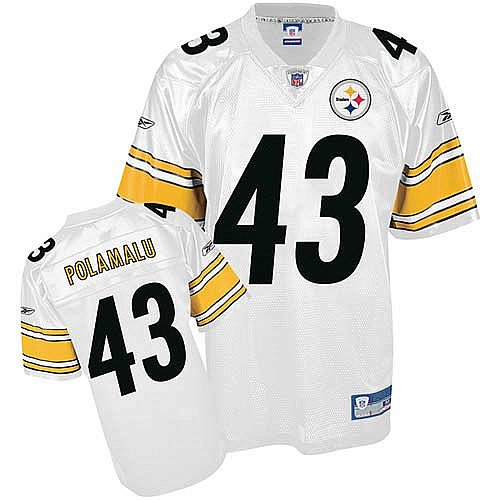 Reebok Pittsburgh Steelers Troy Polamalu Youth Replica White Jersey Extra Large