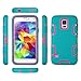 ULAK Galaxy S5 Case, S5 Case - Shock Absorption Hybrid Rubber Combo Case Cover 3in1 Rigid Plastic+Soft Silicone for Samsung Galaxy S5 V i9600-Magenta/Blue