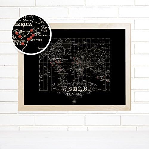 Personalized "World Travels" Push Pin Map