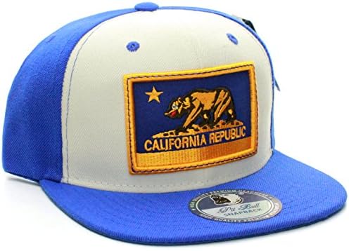 Absolute Snapback California Republic Bear Flag Flat Bill Snap Back Cap Hat