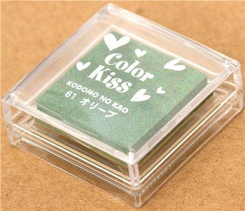 Imagen 2 de Almohadilla de Tinta pequeña Verde Oscuro de Japón