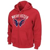 Washington Capitals Majestic Lasting Strength Vintage Full Zip Hooded Sweatshirt