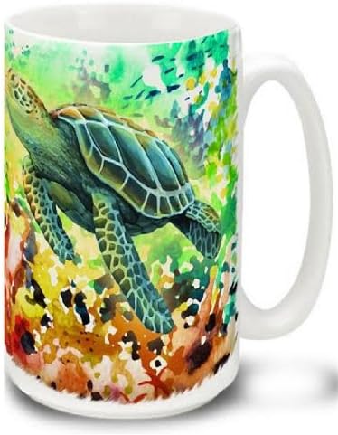 Coffee or Tea Mug , Watercolor Sea Turtle Design