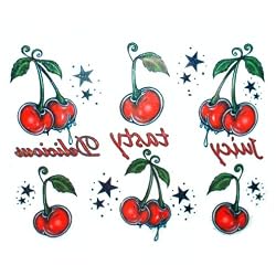 Cherries Glitter Temporary Tattoos