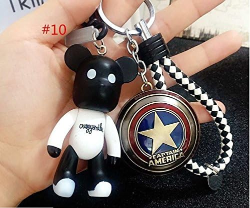 Fashion Leather Car Keychain Auto Keyring Handmade Bear KeyChain #10