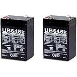 6 Volt 4AH Rechargeable Sealed Lead Acid SLA Battery 6 volt 4amp - 2 Pack