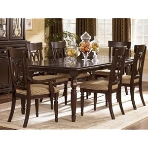 7PC Rectangular Extension Dining Table and Chairs Set