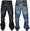 New Mens Apt-a Designer Branded Button Fly Boot Cut Denim Jeans All Sizes Uk