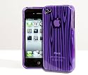 Purple "Tree Effect" Gel Silicone Case & Screen Protector for the new Apple iPhone 4S 4G HD