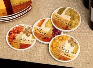 Vintage Vines Absorbent Coasters - Set of 4