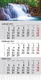 3-Monatskalender gro&szlig; 2012 grau-weiss 3-Monatsplaner 2012
