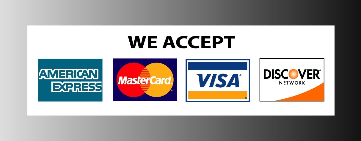 Amazon.com : Credit card sign Visa Mastercard Amex Discover vinyl ...