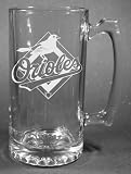 MLB Baltimore Orioles Laser Etched 27oz Glass Beer Mug