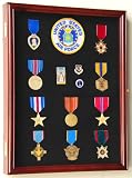 Military Medals, Pins, Patches, Insignia, Ribbons, Flag Display Case Cabinet